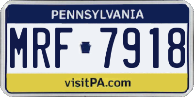 PA license plate MRF7918
