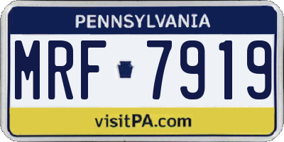 PA license plate MRF7919