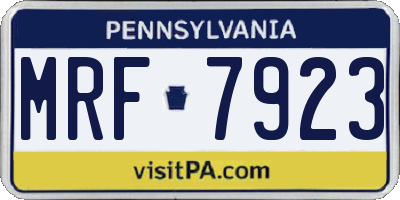 PA license plate MRF7923