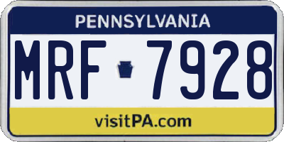 PA license plate MRF7928