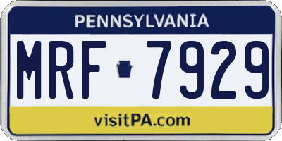 PA license plate MRF7929