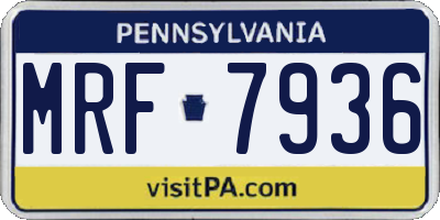 PA license plate MRF7936