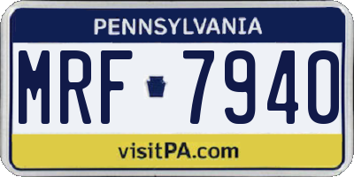 PA license plate MRF7940