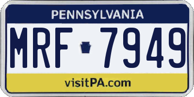 PA license plate MRF7949