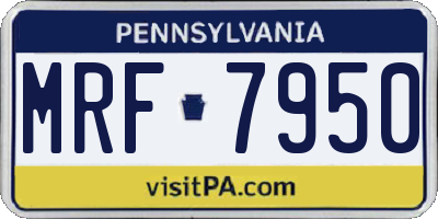 PA license plate MRF7950