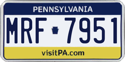 PA license plate MRF7951
