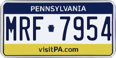 PA license plate MRF7954