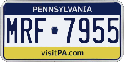 PA license plate MRF7955