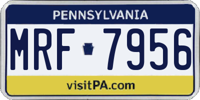 PA license plate MRF7956