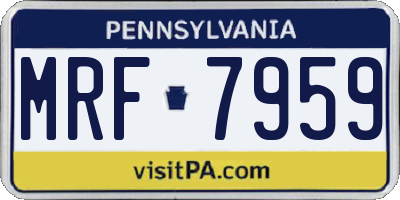 PA license plate MRF7959