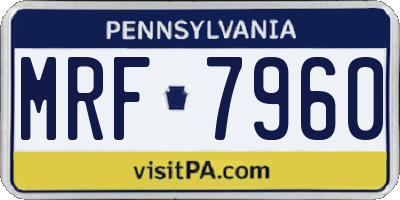 PA license plate MRF7960