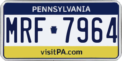 PA license plate MRF7964