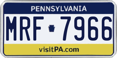 PA license plate MRF7966