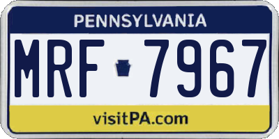PA license plate MRF7967