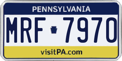 PA license plate MRF7970