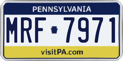 PA license plate MRF7971