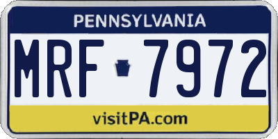 PA license plate MRF7972