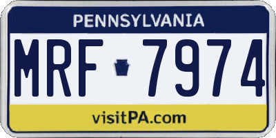 PA license plate MRF7974