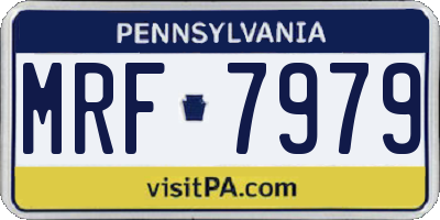 PA license plate MRF7979