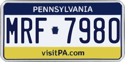 PA license plate MRF7980