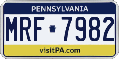 PA license plate MRF7982