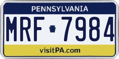 PA license plate MRF7984