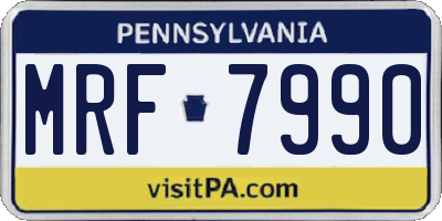 PA license plate MRF7990