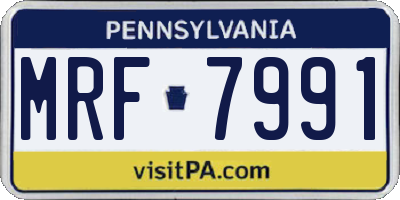 PA license plate MRF7991