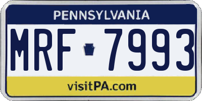 PA license plate MRF7993