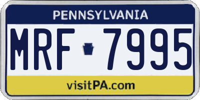 PA license plate MRF7995