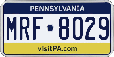 PA license plate MRF8029