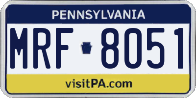 PA license plate MRF8051