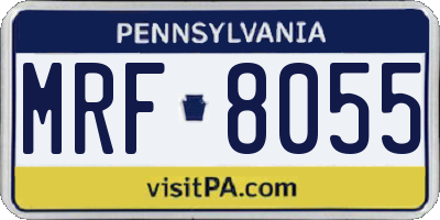 PA license plate MRF8055