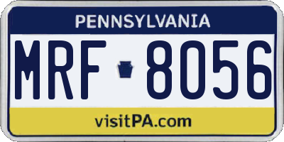 PA license plate MRF8056