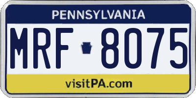 PA license plate MRF8075