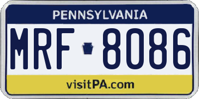 PA license plate MRF8086