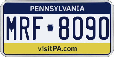 PA license plate MRF8090