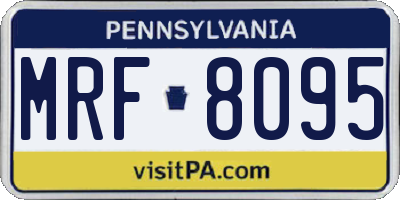 PA license plate MRF8095