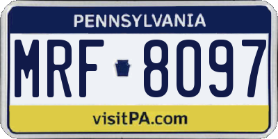 PA license plate MRF8097