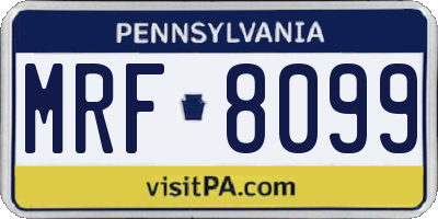 PA license plate MRF8099