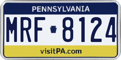 PA license plate MRF8124