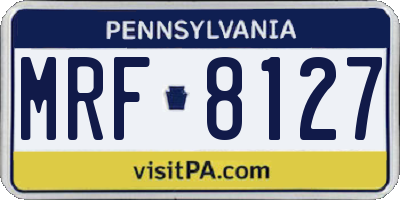 PA license plate MRF8127