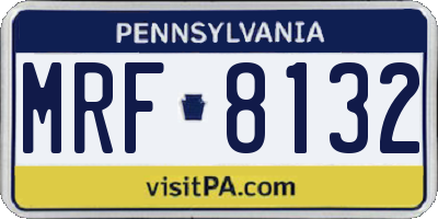 PA license plate MRF8132