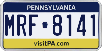 PA license plate MRF8141