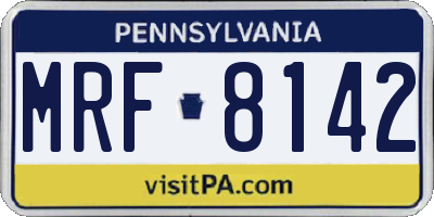 PA license plate MRF8142