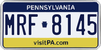 PA license plate MRF8145