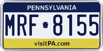 PA license plate MRF8155