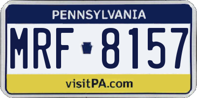 PA license plate MRF8157