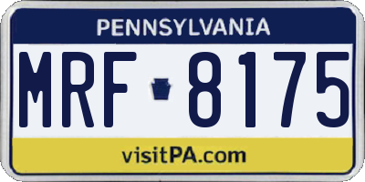 PA license plate MRF8175