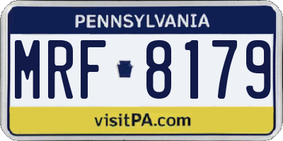 PA license plate MRF8179
